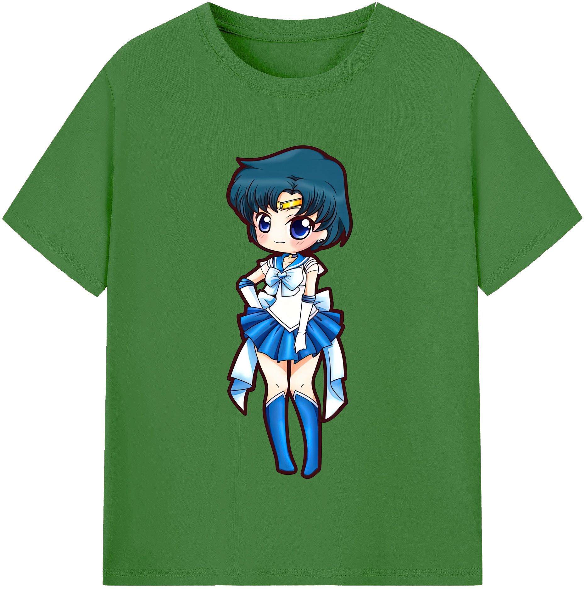（画像用） 美少女戦士セーラームーン 水野 亜美 みずの あみ Sailor Moon Mizuno Ami レディースカジュアルプリントTシャツ（綿100％）